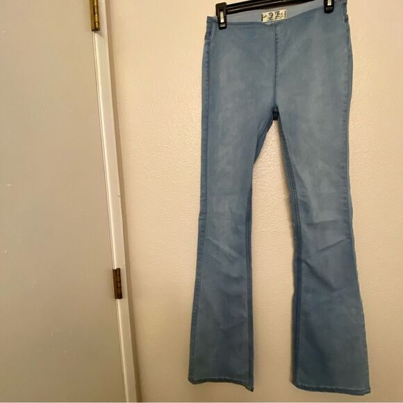 Free People In My Feelings Slim Flare Y2K stretch coastal beach Jeans long 27x32 - Picture 2 of 13
